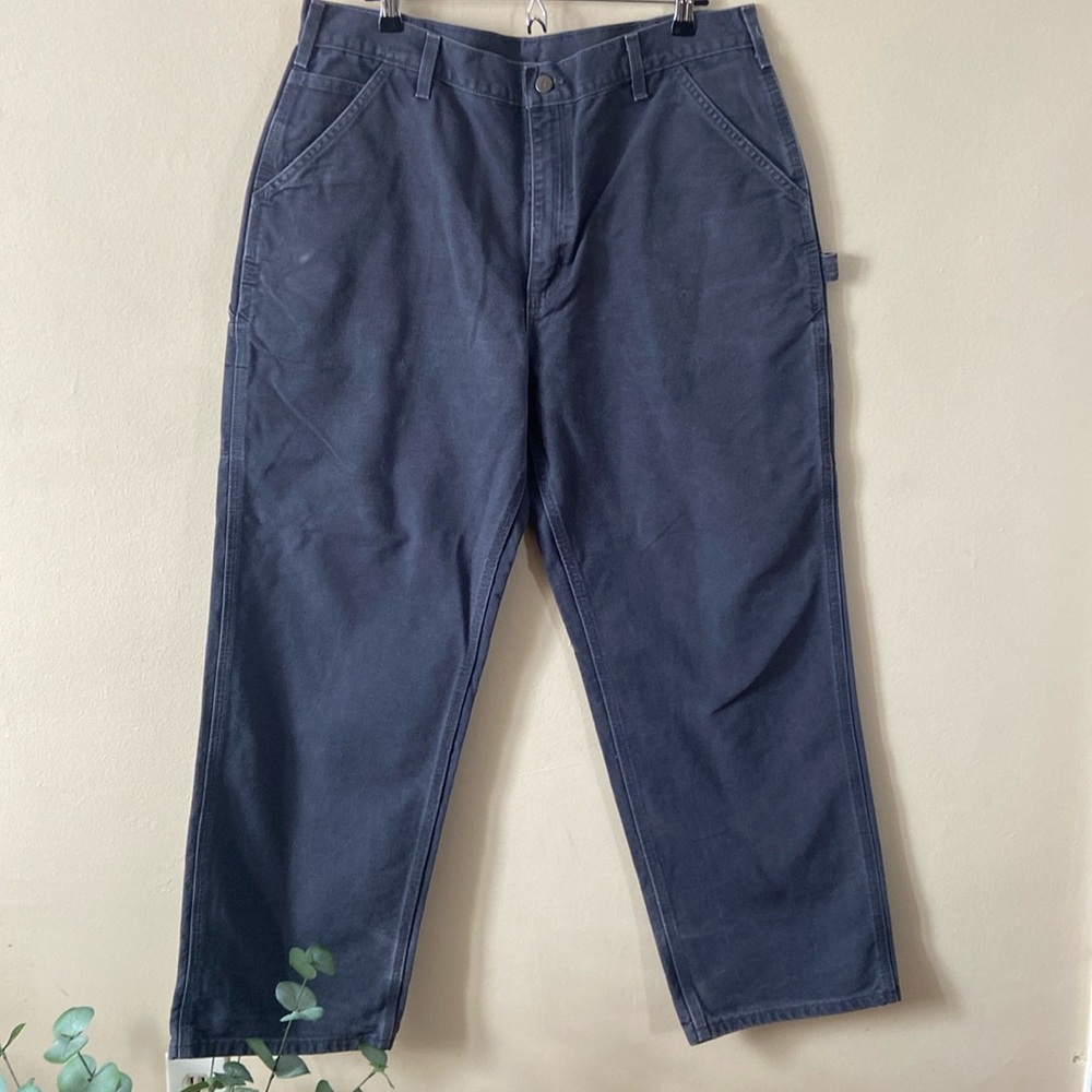 Men's Carhartt Work Denim Dungaree Utility Jeans Work Pants Loose Fit 38 x 32